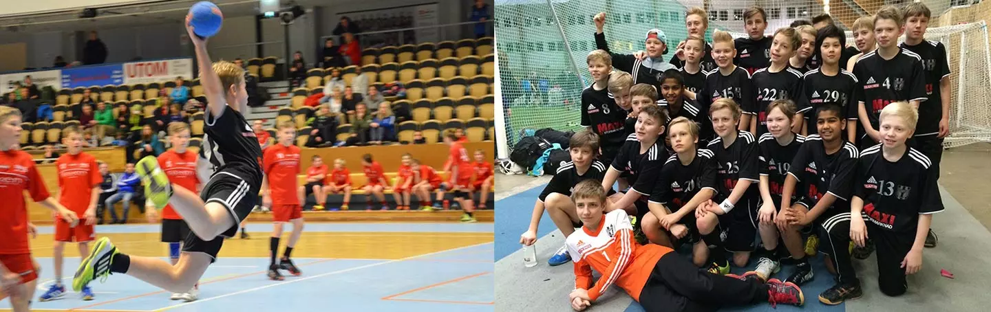 guif handboll lagfoto och handbollsmatch