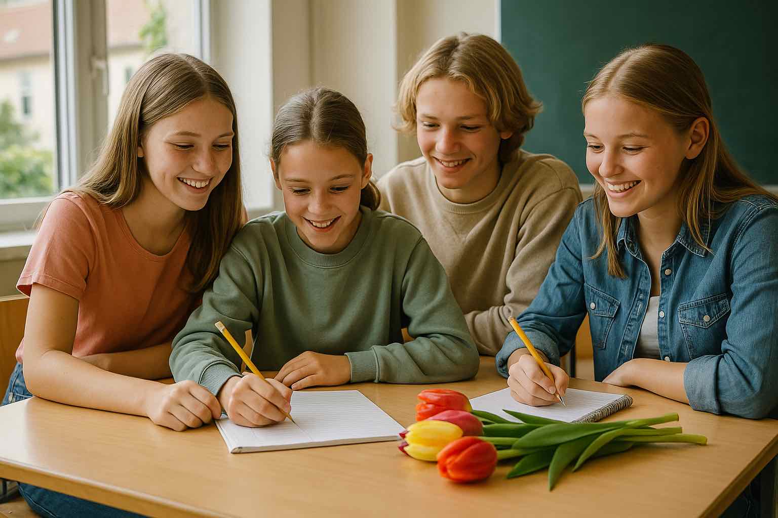 elever samlar idéer för klassförsäljning