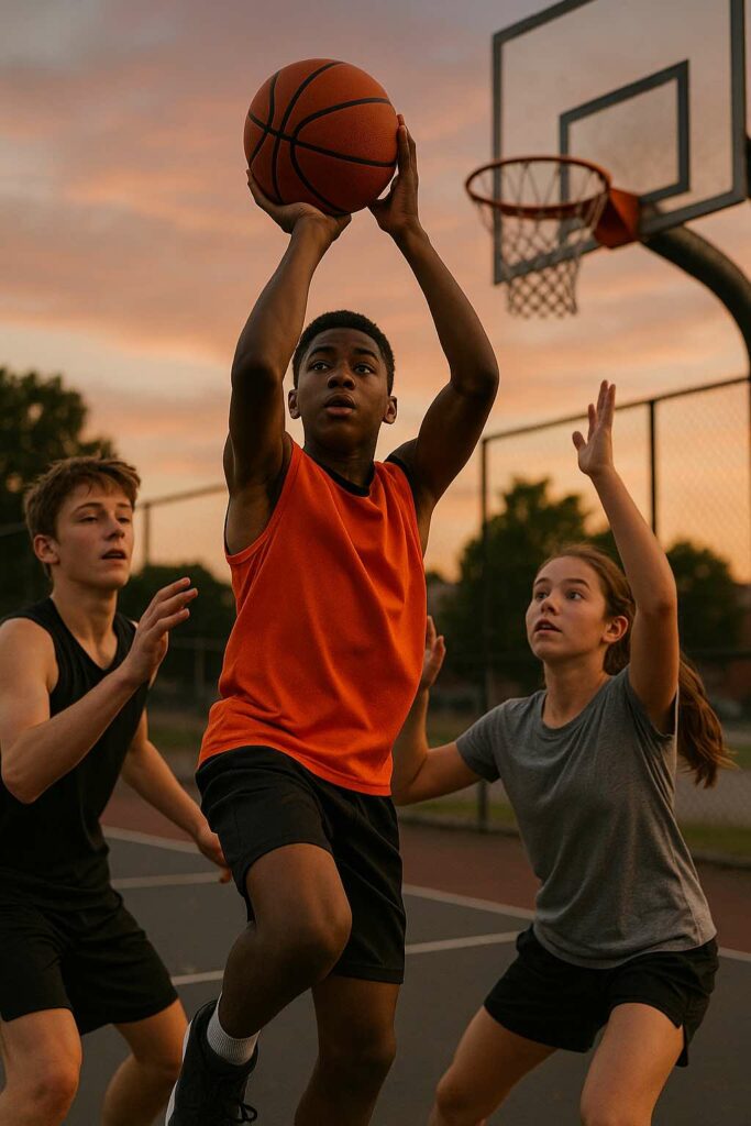 lag som spelar basket på cup