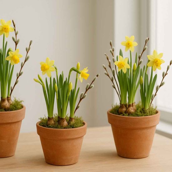 minipåskliljor i kruka