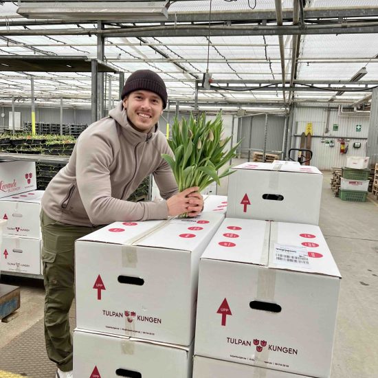 leverans av blommor packas