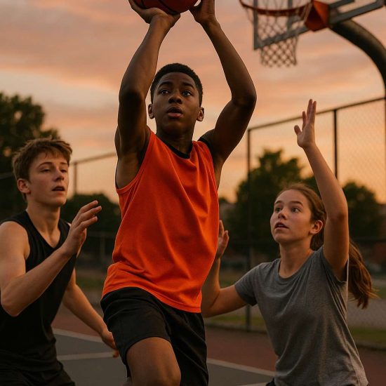 lag som spelar basket på cup