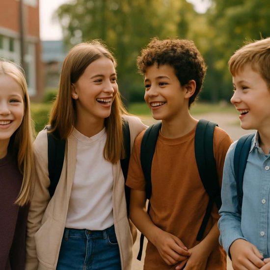 elever på skolutflykt